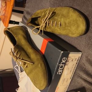 Arche Ceyzha Leather Olive Shoes